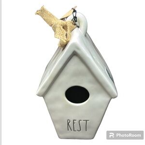 Rae Dunn by Magenta Collection Artisan REST Birdhouse with Nest Graphic
